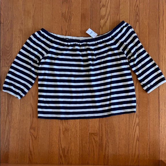 NWT J. Crew off the shoulder nautical top - Picture 1 of 3